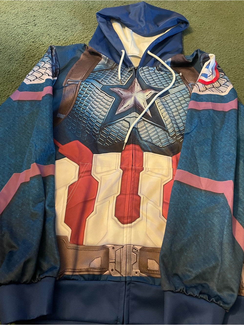 Captain America Inspired Blue Performance Hoodie Jacket